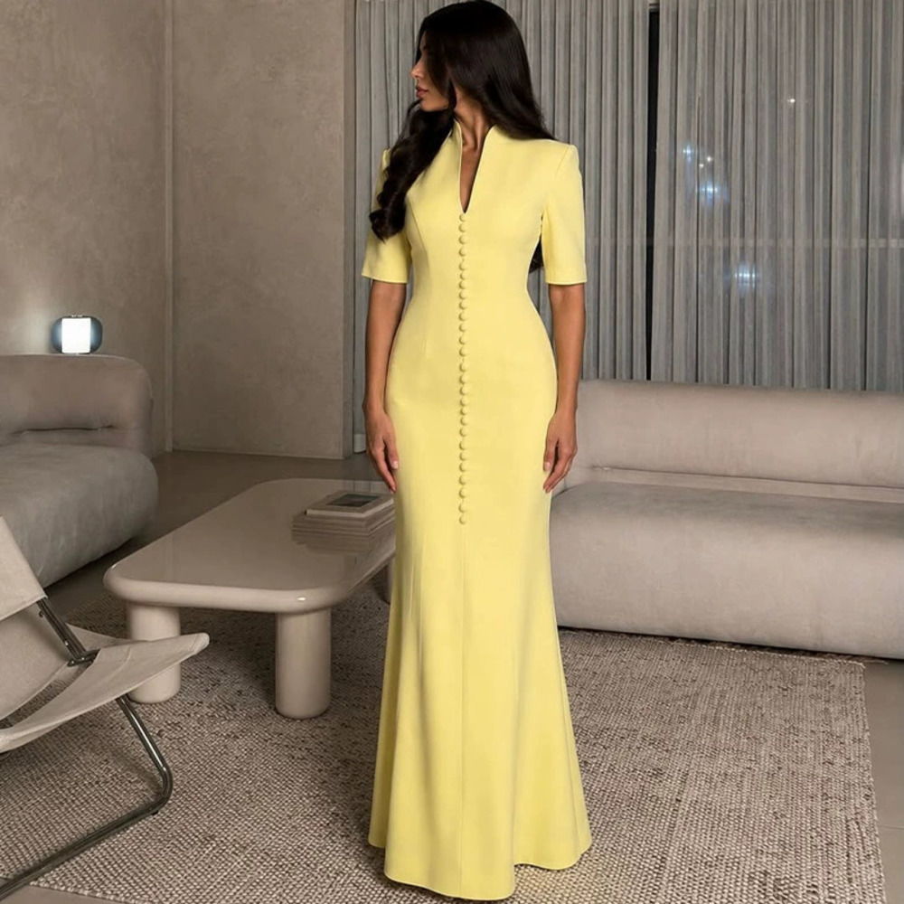 Forever 21 Summer Chic Yellow Bodycon Simple Elegant Dress